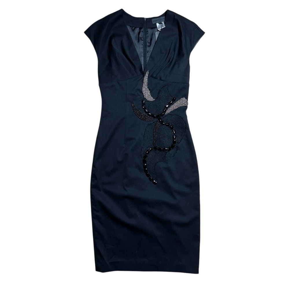 Renato Nucci Black Wool Vintage Style Midi Dress EU 34
